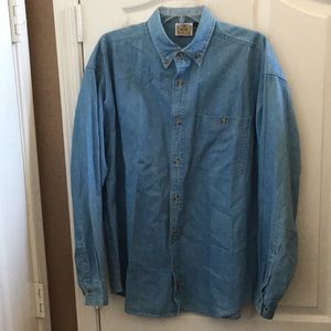 Men’s Blue PointE “I ❤️ MY PEKINGESE” Denim LS Shirt (L)